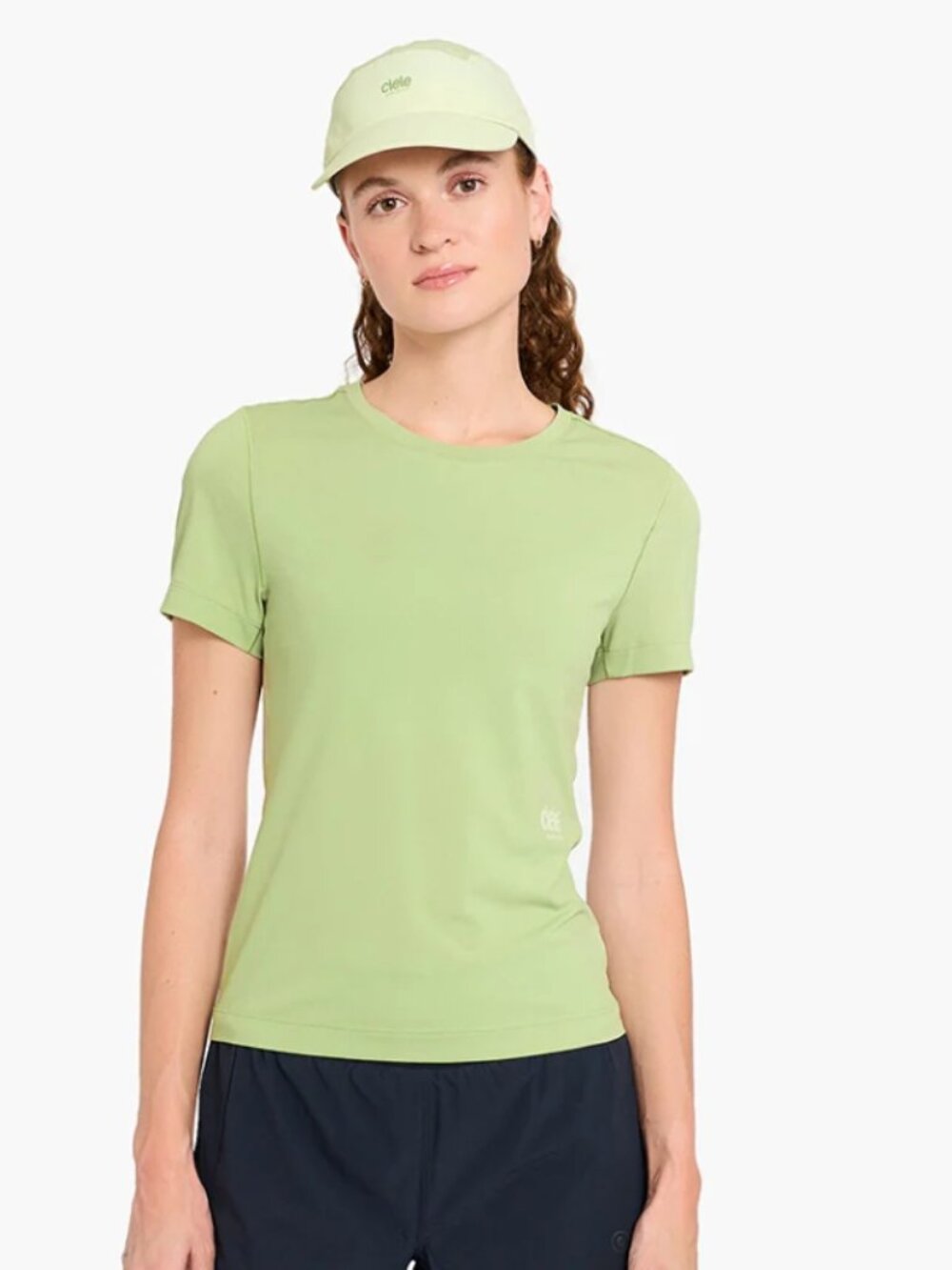NWOT CIELE DLYT Shirt Performance Top Ventilated Stretch Tee - XL - Green White